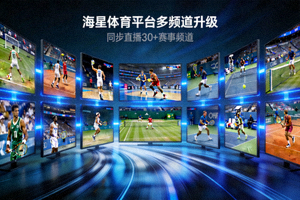 多屏幕同步直播不同赛事画面 - 展示海星体育平台多频道同步直播功能